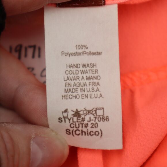 Coco Avante Romper Womens S Orange Sleeveless V Neck Ruffles Hem Pullover - Picture 3 of 16